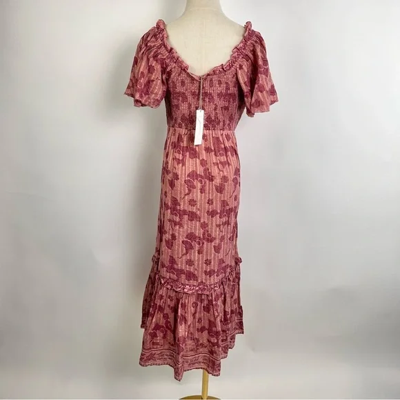 Cleobella Ashlyn Midi Dress in Batik Print Cottage Core - Picture 4 of 9